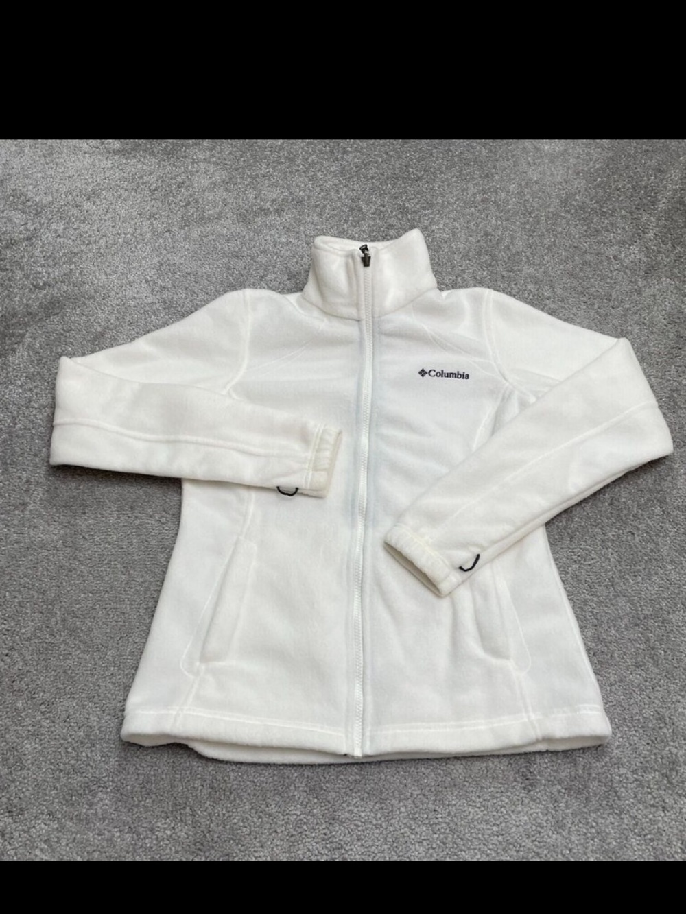 Columbia woman White Full-Zip Fleece Jacket with Stand Collar